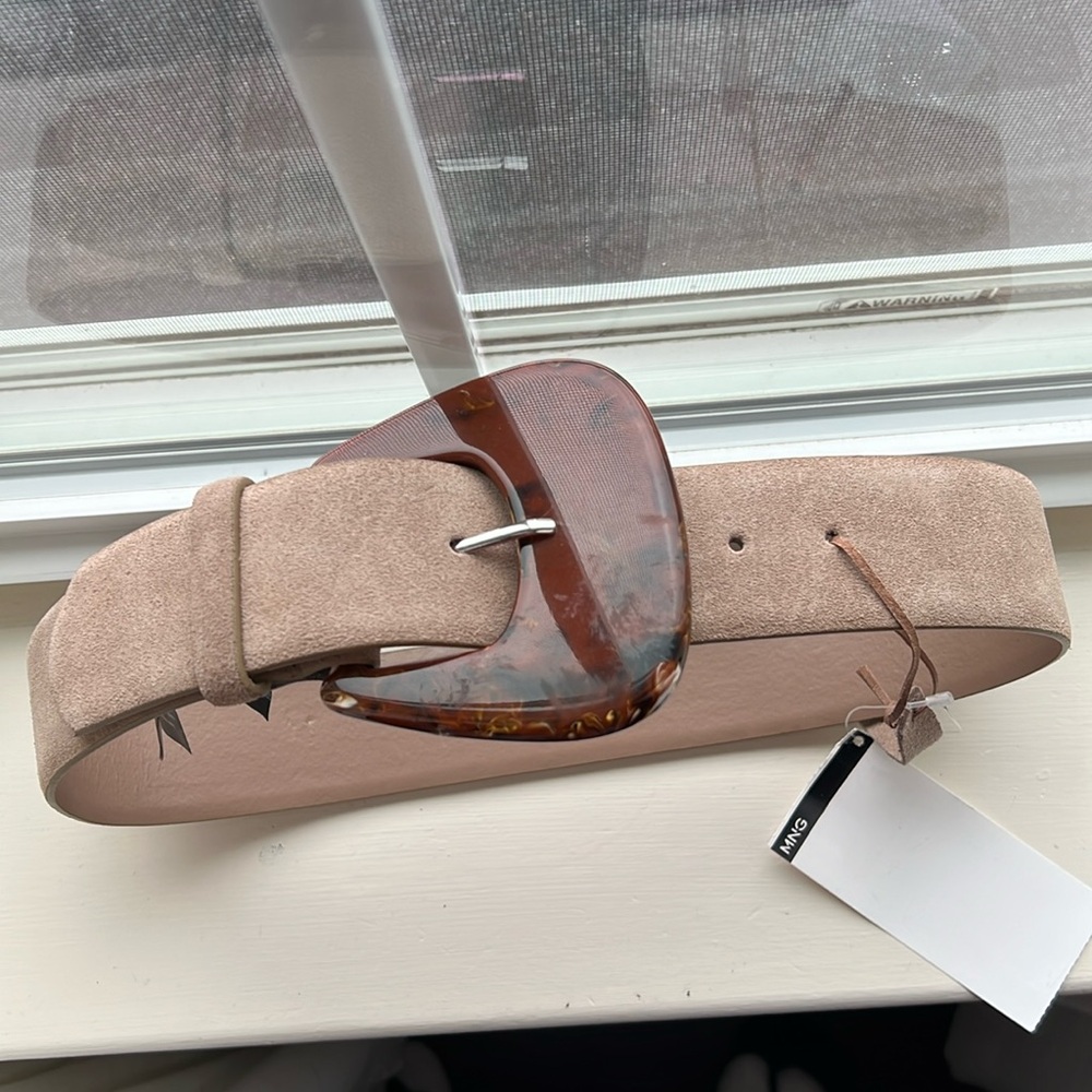 Wide leather belt